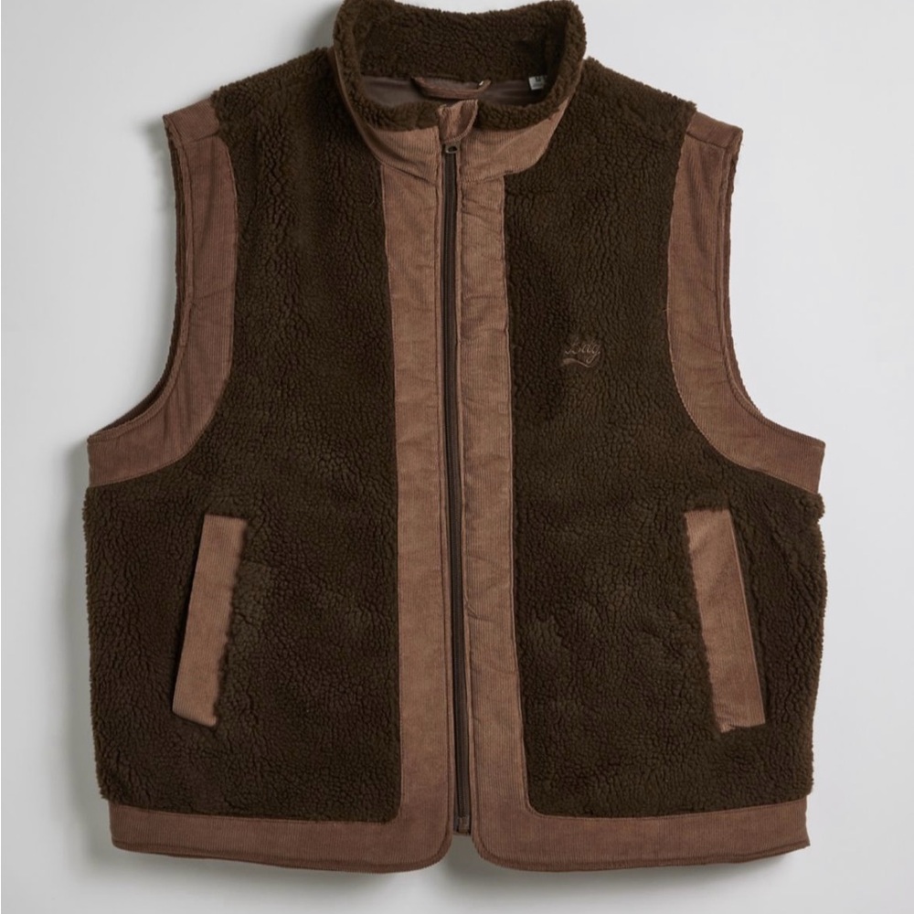 BDG fleece and cord zip vest